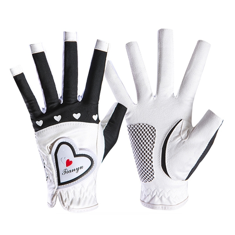 

1 Pair Sports Cycling Golf Gloves Ladies Open Finger Left And Right Hands Slip Resistant Breathable 220712