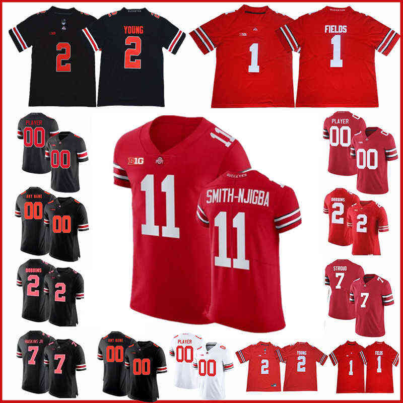 

Jaxon Smith-Njigba NCAA Ohio State Buckeyes Football Jersey Justin Fields 2 Chase Young Wear JK Dobbins Fleming Dwayne Nick Bosa Archie, Colour 4