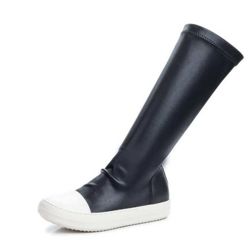 

Women Over Knee High Platform Boots PU Luxury Trainers Winter Casual Spring Flats Black Pink Red Boots, Red over the knee