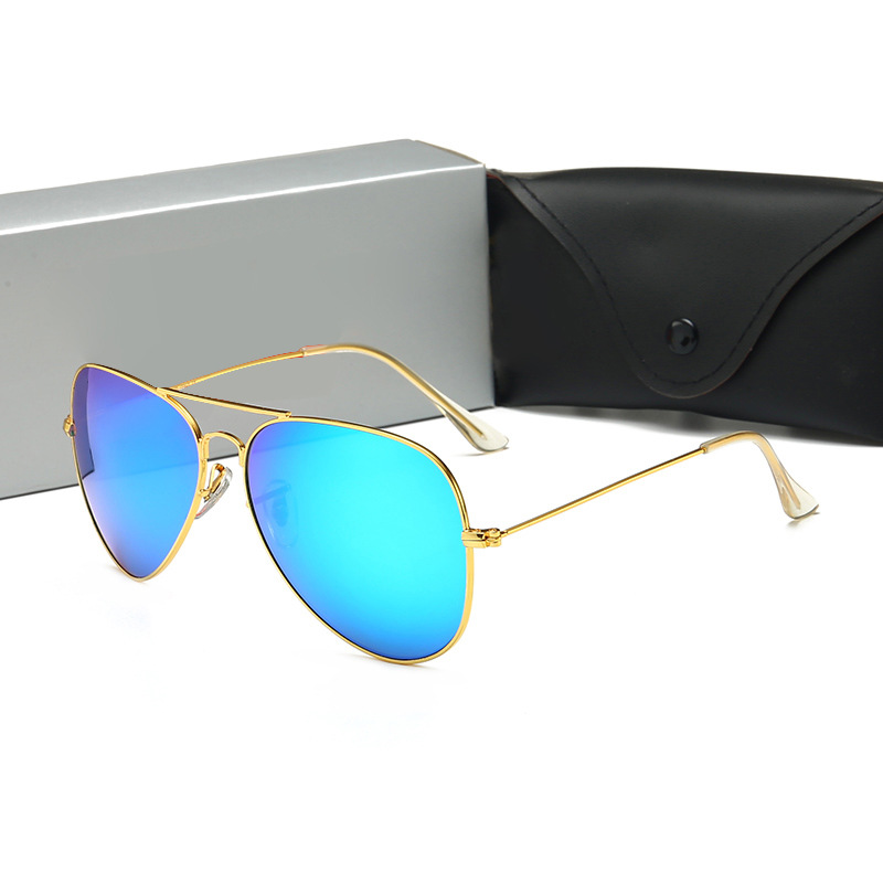 

classic designer sunglasses woman men high quality aviator model sun glasses 62mm large metal frame glass lens fashion travel beach gafas de sol