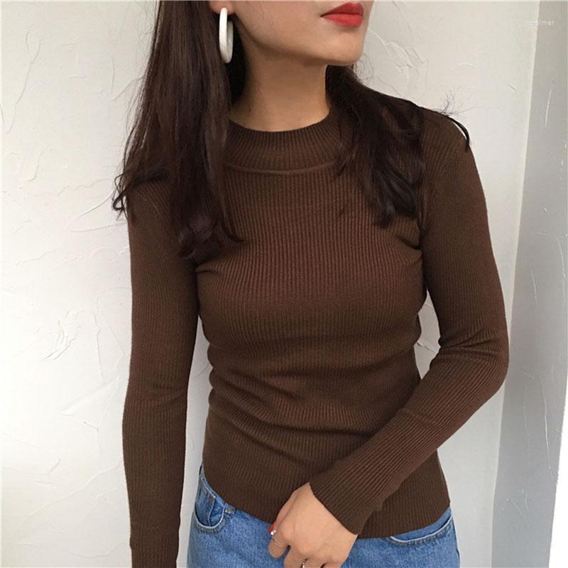 

Women's Blouses & Shirts Spring Vintage High Neck Knit Sweater With A Bottom Trim And Tight JokerWomen's Vere22, Beige