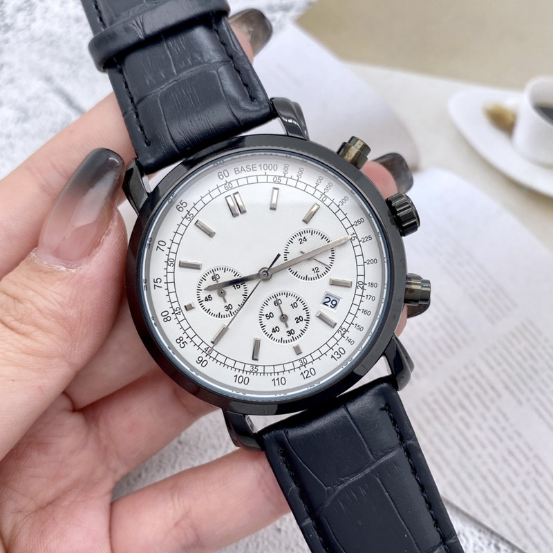 

2023 New Six stitches luxury mens watches All dials work Quartz Watch high quality Top luxury Brand chronograph wristwatch leather belt art fashion accessories