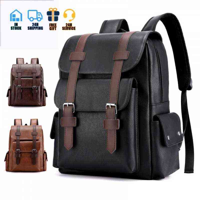 

Backpack Design Travel Bag Pu Leather Custom Vintage Backpack with for Man 220614, Dark brown