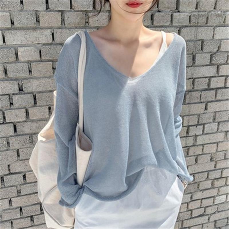 

Women's Blouses & Shirts 2022 Lace Women Summer Tops Femme Casual Shirt Long Sleeve Knitted Girls Blouse Plus Size Blusas, Blue