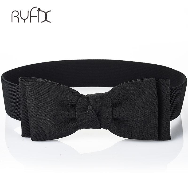 

Belts Fashion Women Elegant PU Leather Wrap Bowknot Bind Wide Elastic Waistband Corset Cinch All-match Female Belt BL280, Red