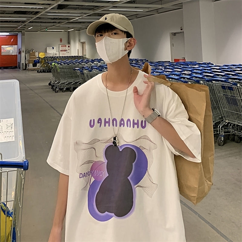 

Privathinker Large Size Bear Printed T-shirt Men Women Fashion Tops Short Sleeve Summer Male Tee Shirt Hip Hop Korean Clothing 220615, Hulan
