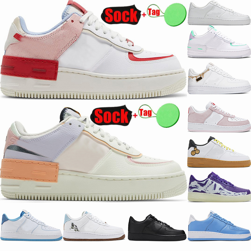 

Designer One Sports Shoes Classic 1 Flats Triple Black White Leather Casual Sneakers For Men Women Shadow Type University Blue Outdoor Jogging Walking Trainers, 21