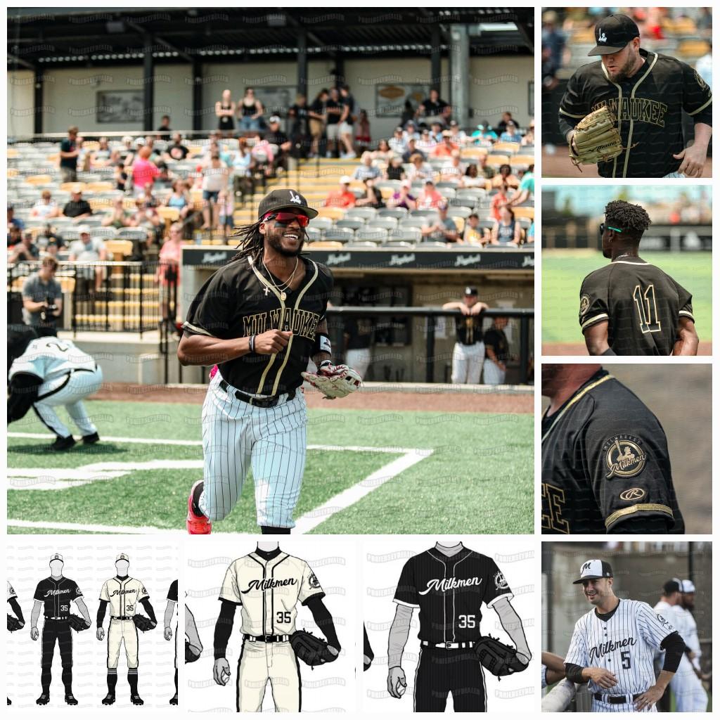 

Milwaukee Milkmen Custom Milb Minor League Baseball Jersey Mens Womens Youth All Stitched, Cream mens s-3xl