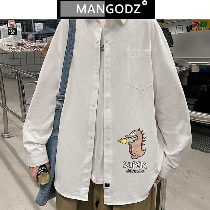 

Fun Print Men Shirts Harajuku Casual Long Sleeve Shirt Fashion Mens Clothing Loose Japanese Streetwear Oversized Camisa -5xl Men's, Black
