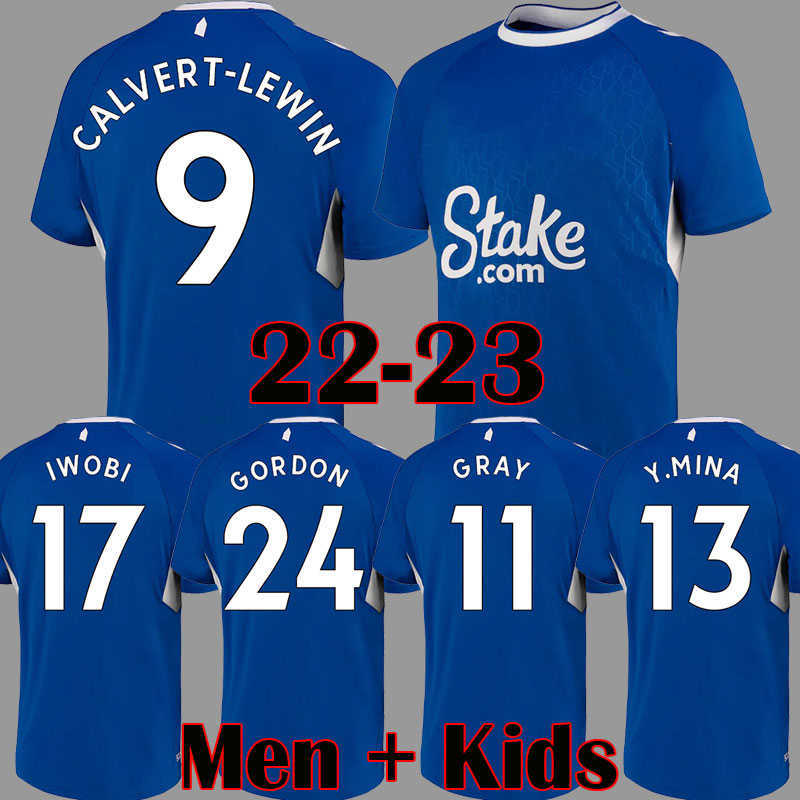 

23 EVE home soccer jerseys CALVERT-LEWIN GRAY TOWNSEND DOUCOURE Y.MINA HOLGATE MYKOLENKO GORDON 2022 2023 Away everton third football