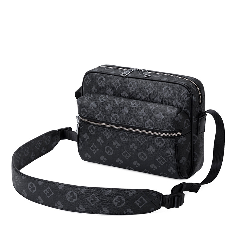 

direct men leathers shoulder bag business printing fashion briefcase street popular polka dot backpack outdoor waterproof cross contrast leather backpacks, Brown2-3908
