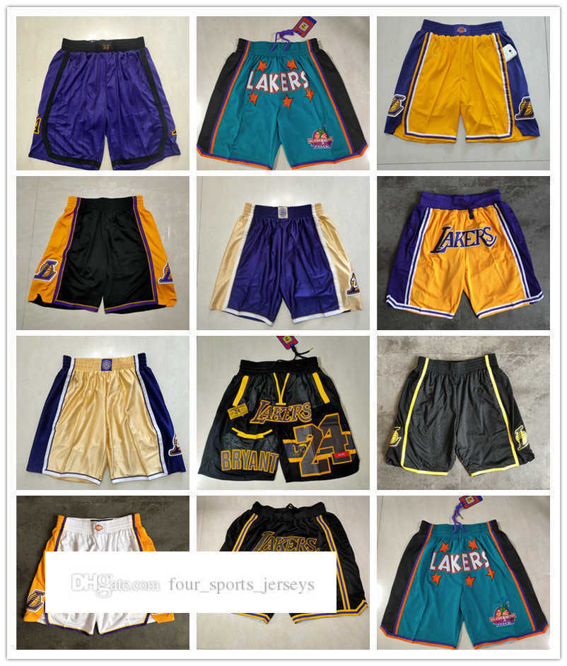 

Los Angeles''Lakers''men Retro Basketball Shorts pocket red black Size S-2XL, Color