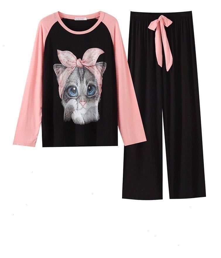 

Pajama Sets For Women Sleepwears Cartoon Printed Long Sleeve O-neck Korean Style Comfortable Elegant Leisure Sleepwear Soft Sweet Set, C zd zigezi