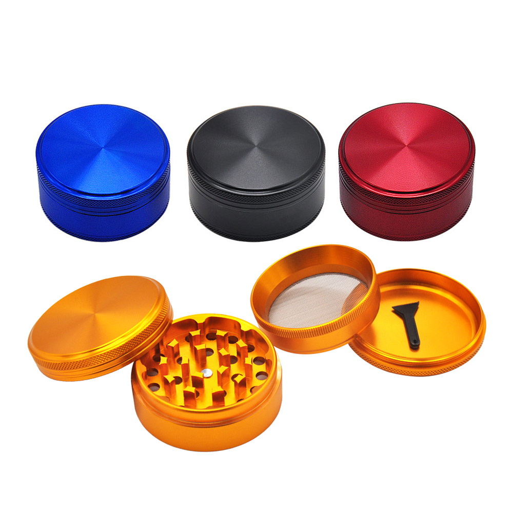 

Smoking Herb Grinders 63MM 4 Piece Metal Tobacco Grinder CNC Teeth For Smoke Water Pipes bong sigarette wee grinder