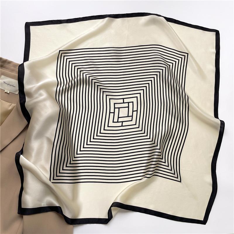 

Scarves Fashion Print Beach 100% Pure Silk Scarf Women Shawl 2022 Design Square Wrap Hair Band Neckerchief Female Foulard Bandana