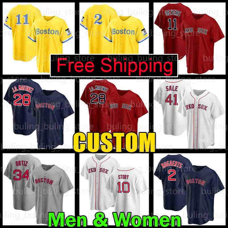 

11 Rafael Devers Jersey 10 Trevor Story Baseball 2 Xander Bogaerts 41 Chris Sale 2022 Custom Boston Red Sox''J.D. Martinez Hirokazu Sawamura Bobby Dalbec Jonathan Arauz, Women new custom cool base(h w)