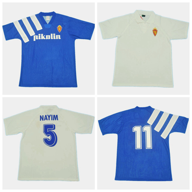 

ZARAGOZA 92 93 95 SOCCER JERSEYS maillot classic vintage camisetas football shirts Uniforms UCL men home away NAYIM, 92/93 blue away