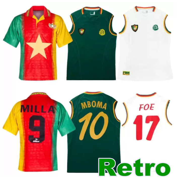 

1994 1995 2002 Cameroons retro soccer jersey 02 home away vintage classic football shirt