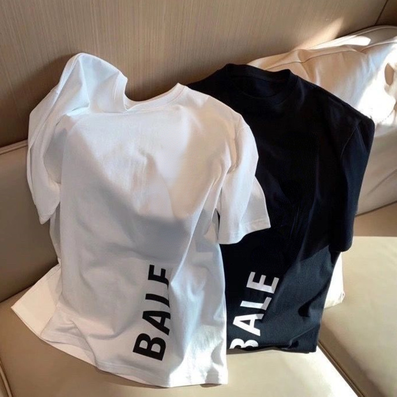 

Bale Designer Top Men' t shirt Summer Chest Letter Print Crew Neck Sweatshirt High Quality Cotton Casual Shirt Couples Short Sleeve Sweatshirt, White