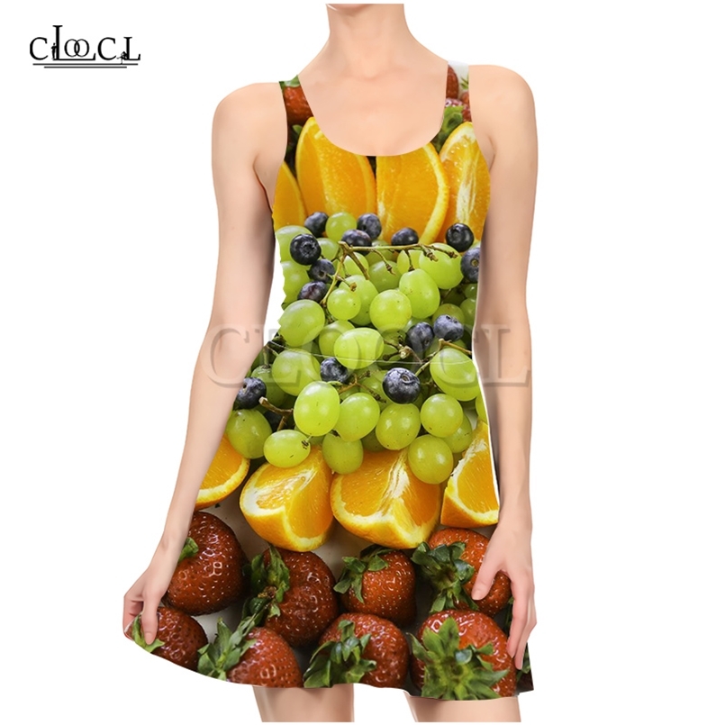 

Colorful Fruit Platter Dresses for Women 3D Print Summer Dress Sleeveless Casual Party Sexy Dress 220617, Dress women