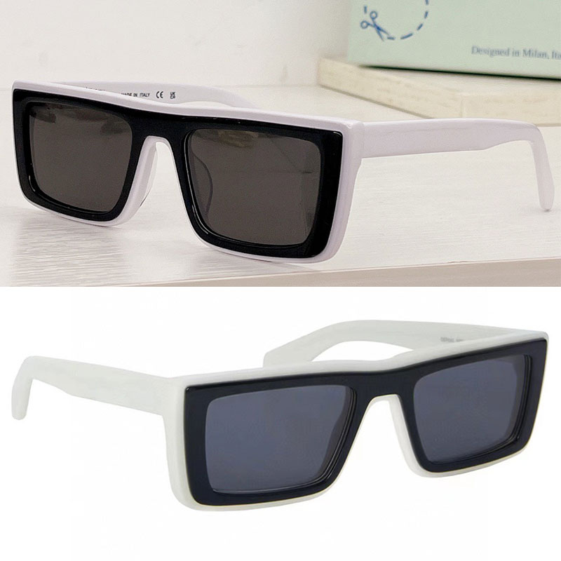 

Jacob Rectangle-Frame Sunglasses Protective Eyewear OERI043 OFF Black/White Frame Men Designer Luxury Sunglass For Women Summer Glasses 043 RI043 With Arrow