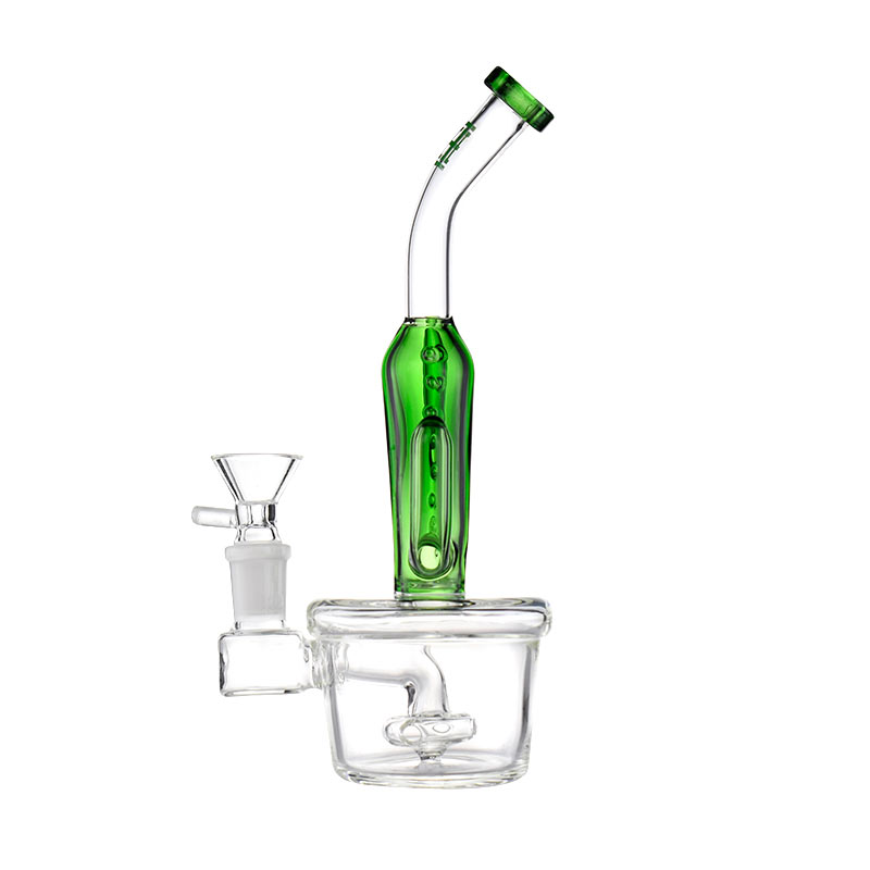 

8.4 inche cactus shape hookah glass bong with green color mouthpiece and circ percolator and 14mm female joint