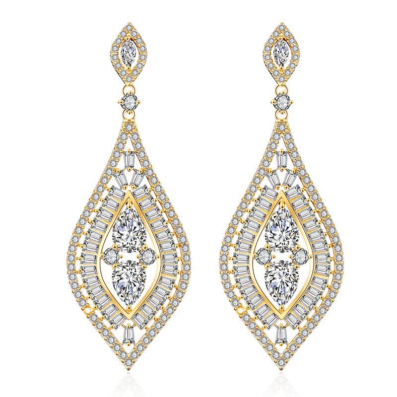 

Dangle & Chandelier Famous Bridal Wedding Design Luxury Baguette Cubic Zirconia Earring Fashion Jewelry FSEP2257Dangle