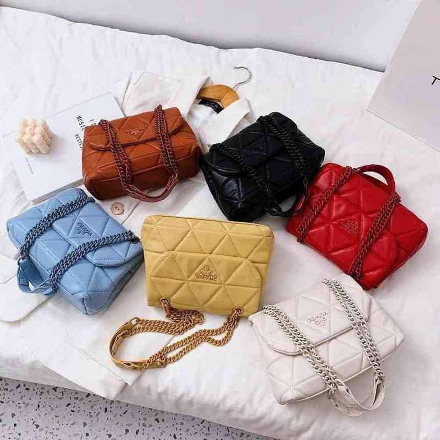 

80%2022 New Top Design Luxury Bags chain temperament Lingge bag oblique cross BagWomen's Fashion Bags, White