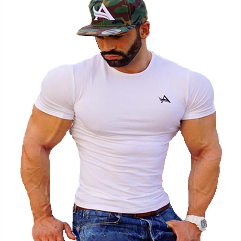 

Men' T-Shirts Muscle Aesthetics Men T-shirt Short Sleeves White Gray Black Undershirt Male Solid Cotton Mens Tee Summer Jersey Brand Clothi