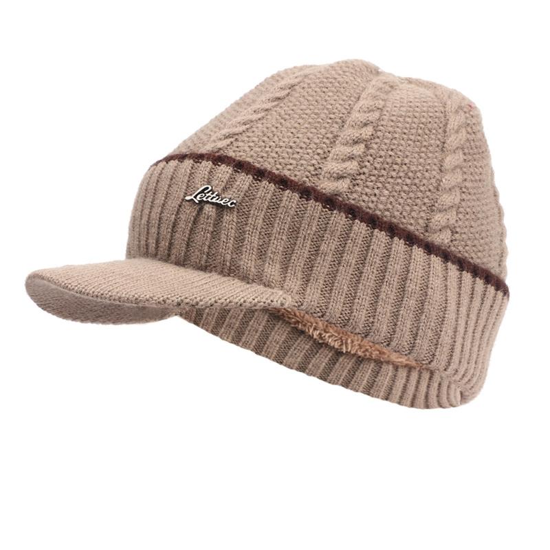 

Berets Fashion Autumn Winter Warm Unisex Solid Woolen Knit Hat Outdoor Pullover Cap Sports Thickened Toe Daily Accessories, Brown