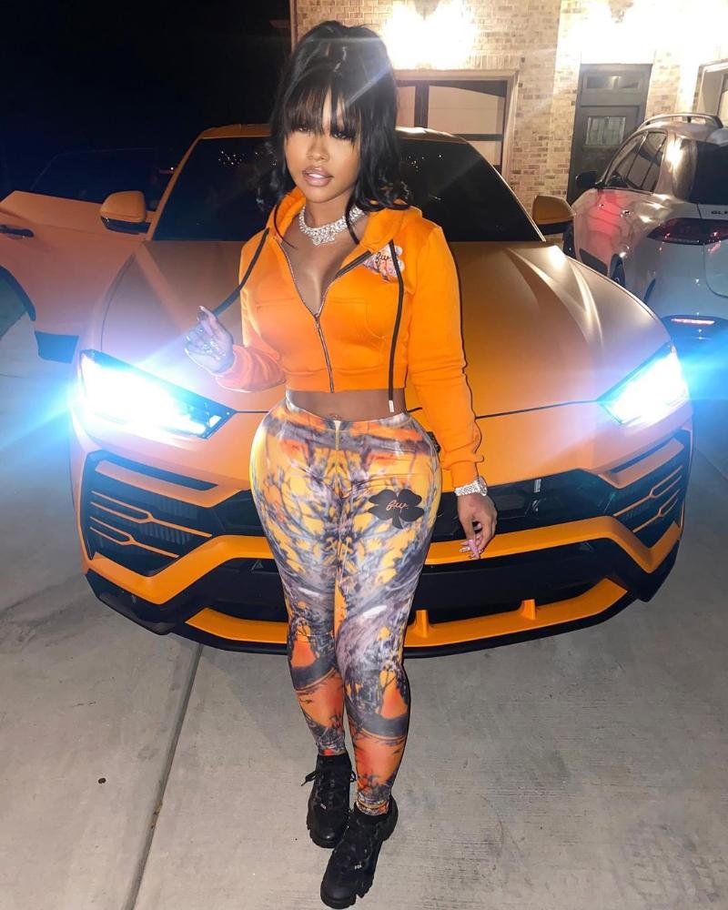 

Women' Tracksuits Ueteey Two-piece Casual Fashion Sexy Print Women Pant Set, Khaki