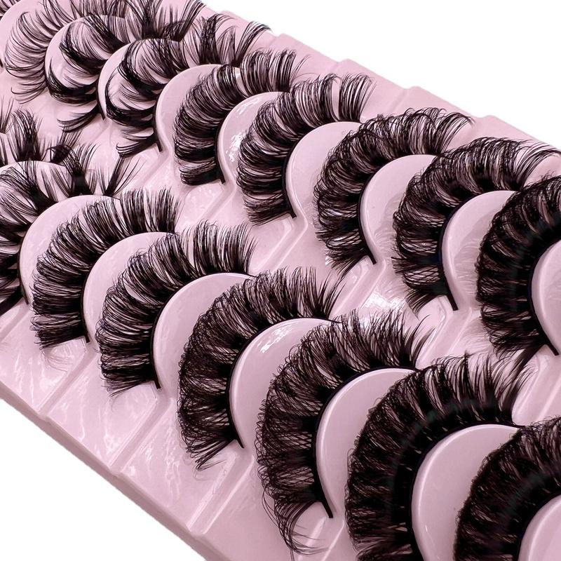 

False Eyelashes 10Pairs 25mm 3D Mink Lashes Bulk Russian Volume Fluffy Natural Thick Dramatic Wholesale MaquiagemFalse