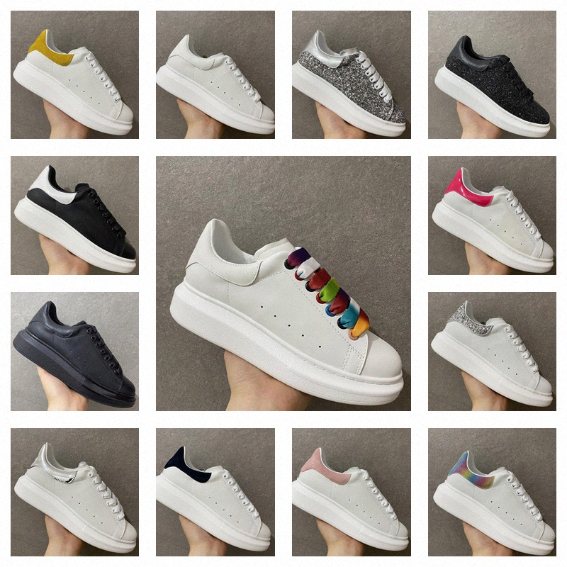 

Designer Men Shoe Women Leather Boot Platform Sneakers White Luxury Velvet Suede Mcqueens Trainers, Buy the box