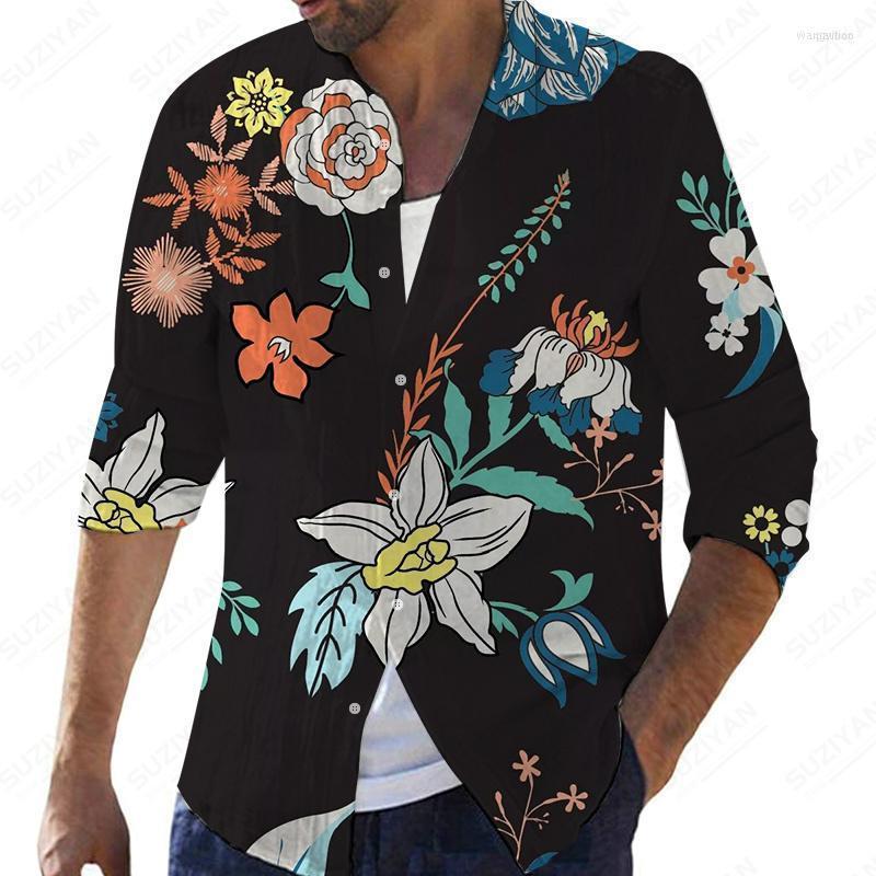 

Men's Casual Shirts Features Gentlemanlike Fashion Print Color Clothes For Button Patterns -selling Men Stand Urban Style WildMen's, Zh66022fh