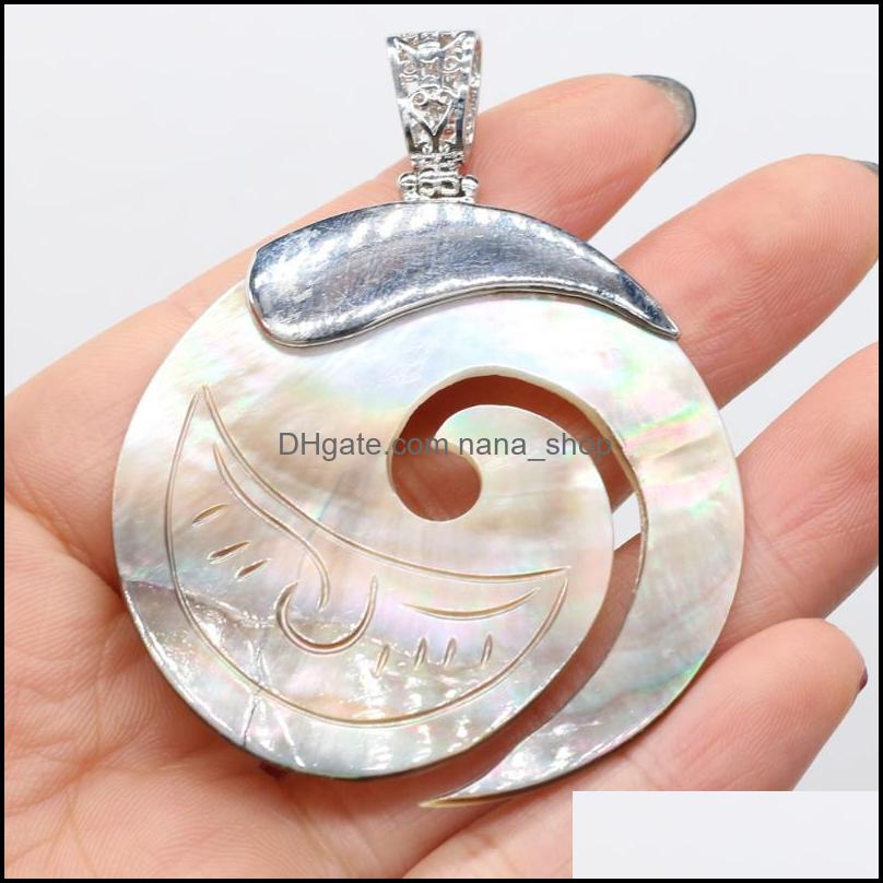 

Pendant Necklaces Pendants Jewelry Shell Natural Round Mother Of Pearl For Earring Necklace Jew Dhucz