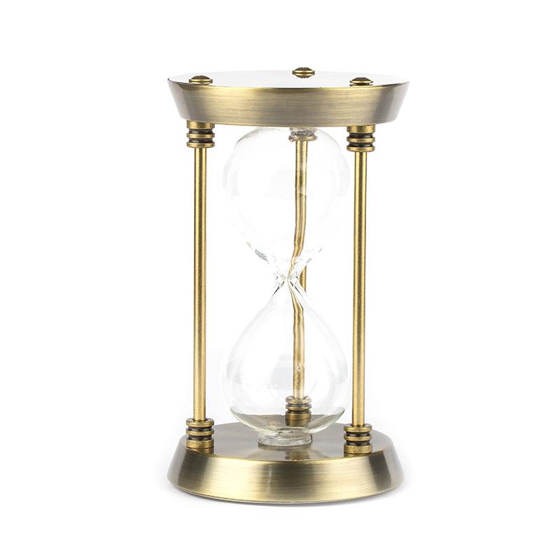

Decorative Objects & Figurines Empty Hourglass Sand Watch European Retro Metal Timer DIY Home Office Decorations-hold From Beaches And Deser