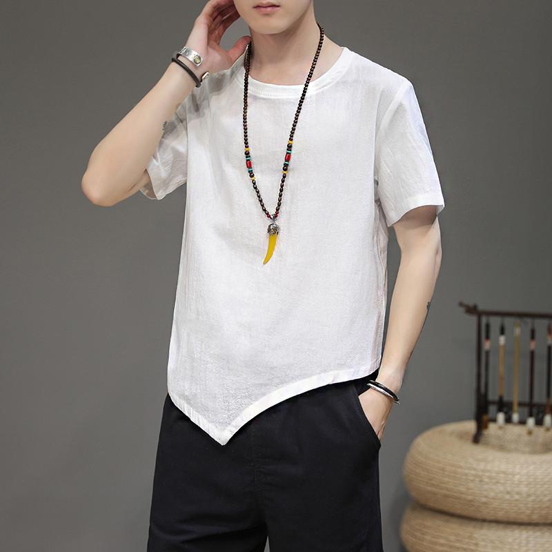 

Men's T-Shirts Plus Size Shirts 6XL 7XL 8XL Men Summer Cotton Linen Short Sleeve O-neck Tees Casual Streetwear Big Clothes Tops, White;black