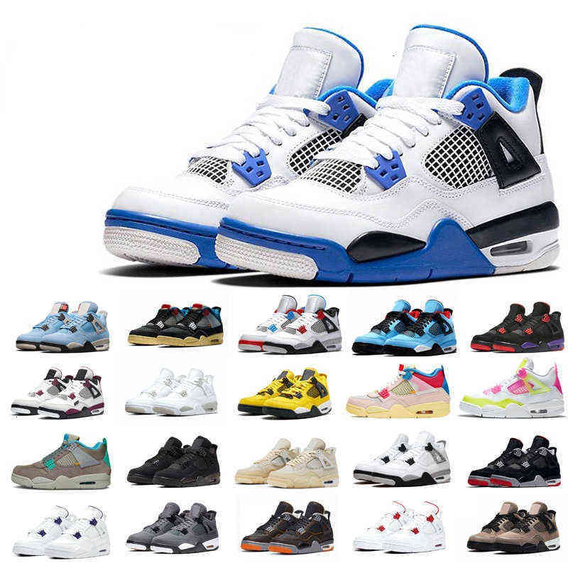 

basketball shoes 4 Black Cat University Blue White Oreo Sail Brigade blues Motosports Bred Cool Grey Customize 4s what the jumpman men, #1 university blue 36-47