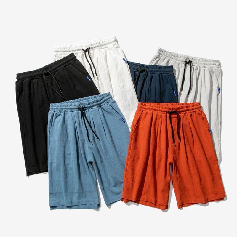 

Men's Five Pants 6 Color Solid Chinese Style Linen Casual Loose Thin Section Shorts -5XL Wholesale Man Short, Black