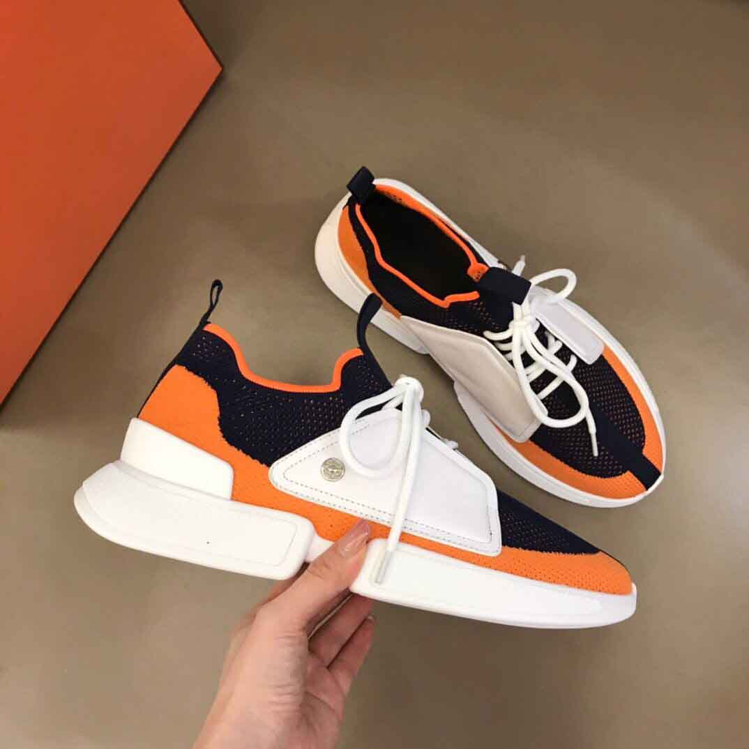 

Luxury Summer Expert Sneaker Shoes For Men Knit Calfskin Leather Breathable Light Sole Skateboard Runner Sole Tech Fabrics Trainer Box