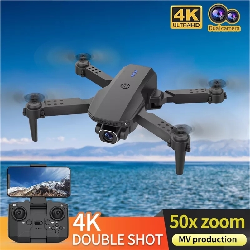 

K5 Mini Drone 4k HD Dual Camera Visual Positioning 1080P WiFi Fpv Height Preservation Rc Quadcopter VS XT6 K9 s 220321, 1080p 1b bag