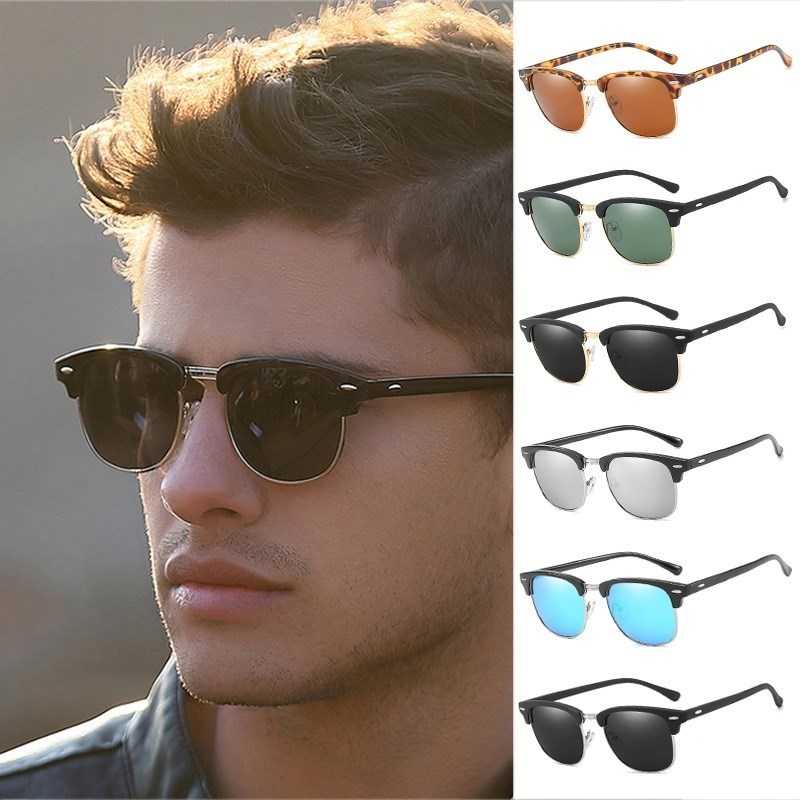 

Sunglasses Polarized Men Ladies Half Rim Polaroid Women Brand Design Semi Rimless Uv400 Classic Sun GlassesSunglasses