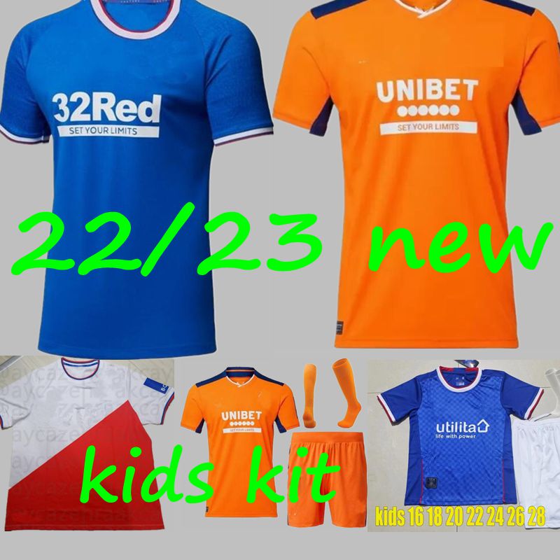 

Glasgow Rangers FC 150th Anniversary Legends Soccer Jerseys RAMSEY AMAD 21 22 23 RETRO SPECIAL Black Third CHAMPIONS 55 MORELOS TAVERNIER Football Shirt men and kids, White