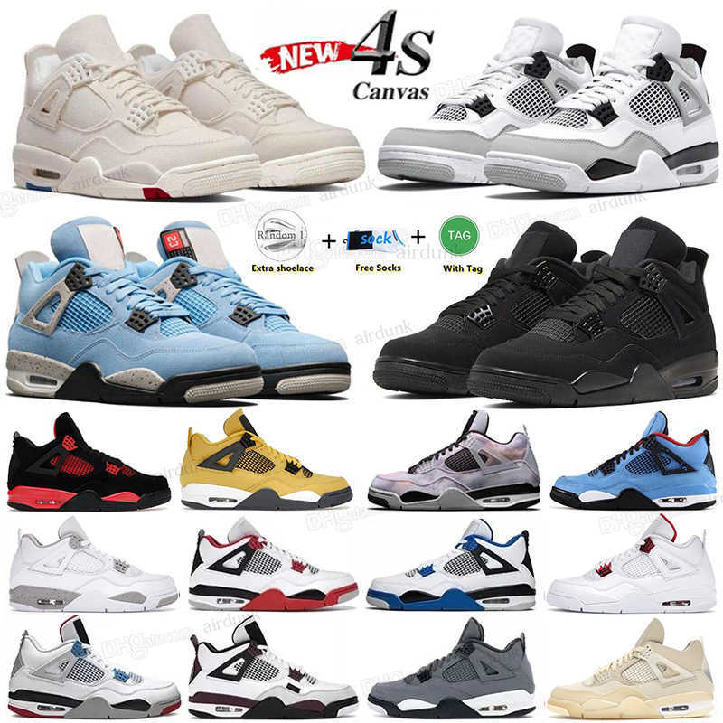 

2022 Men basketball shoes women 4s Red Thunder 4 Black Cat Sail White Oreo Cactus Jack Dark Marina Blue Mocha University Cool Grey Canvans