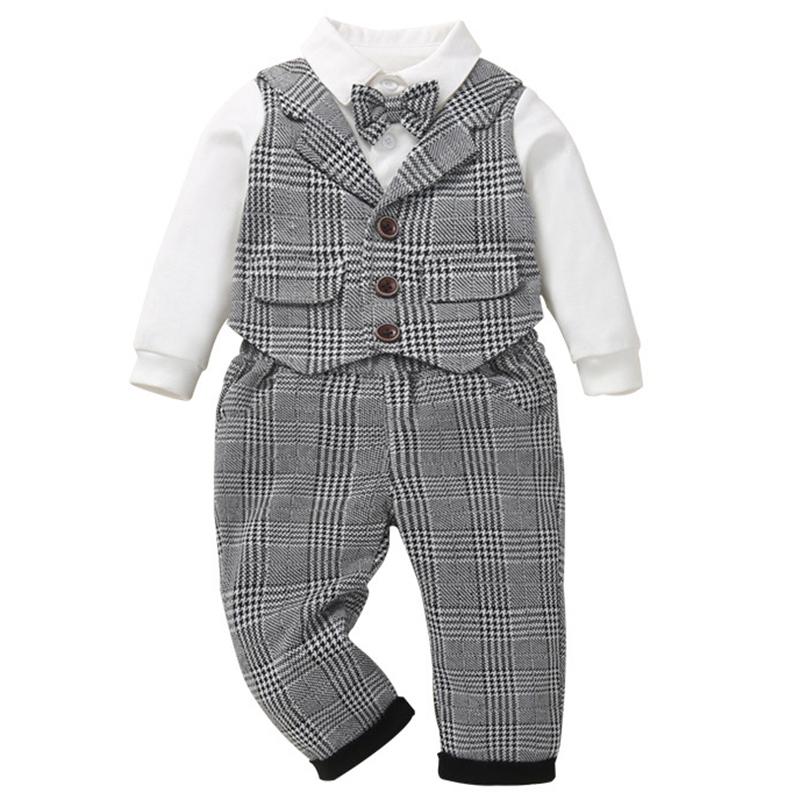 

Clothing Sets Romper Clothes Set Baby Boy Bowtie Shirt Trousers Gentleman Formal Suit Summer Toddler Kid Birthday Party Dress SetClothing, Mt0106