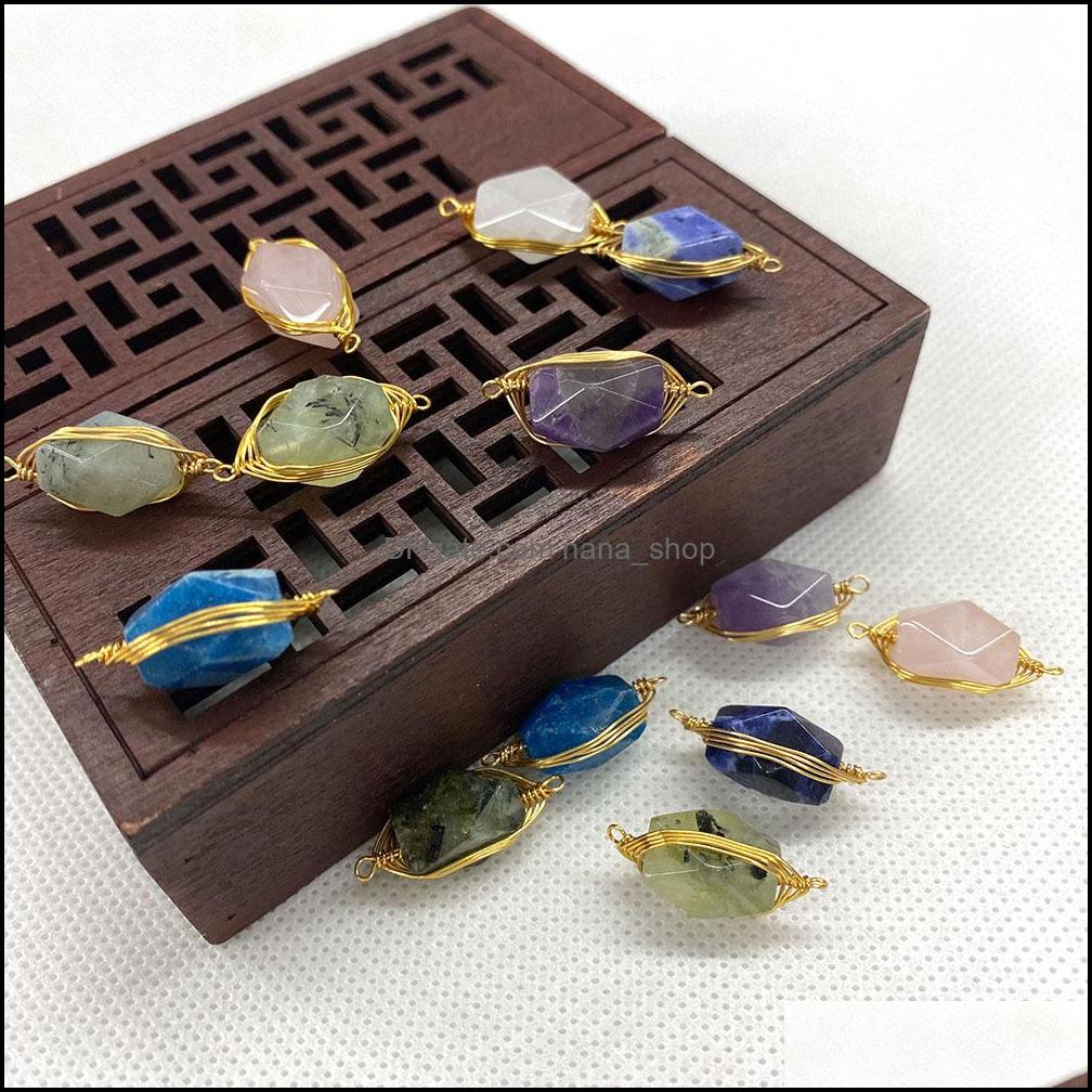 

Charms 8X2M Gold Wire Wrap Natural Crystal Stone Pillar Rose Quartz Pendants Trendy For Jewelry Making Wholesale Dro Nanashop Dhgsa