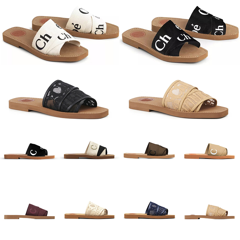 

woody mules flat sandals beige slides designer canvas slippers white black sail womens fashion beach slipper shoes, Ochre