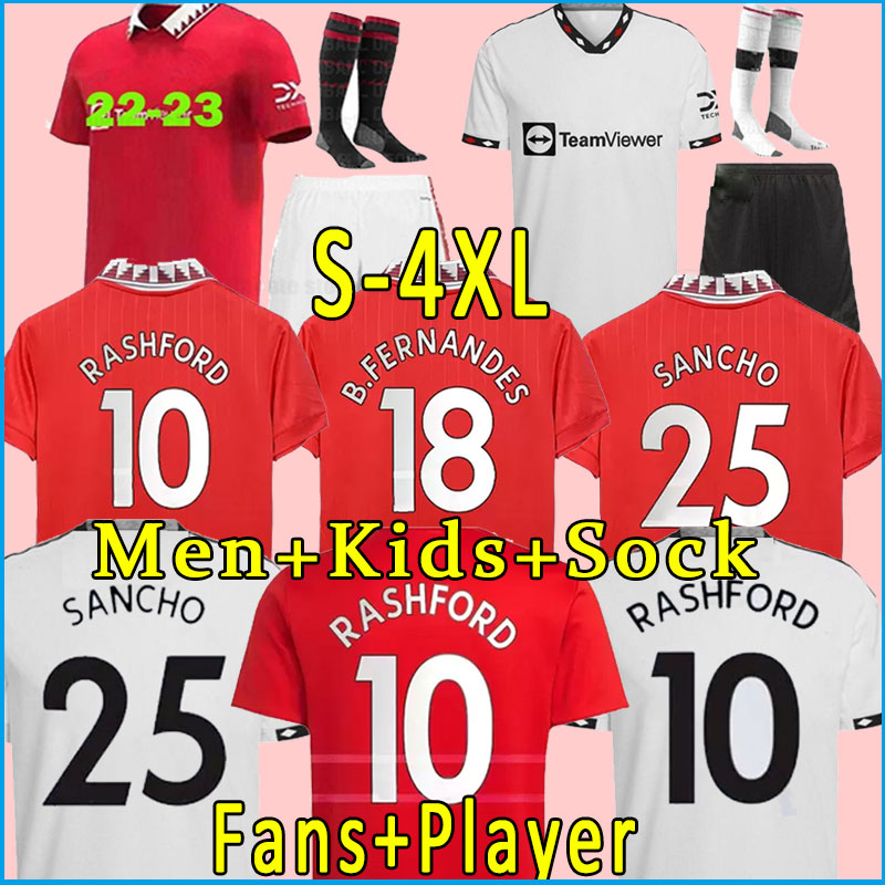 

3xl 4xl 21 22 23 MAN UTD soccer jerseys RASHFORD B.FERNANDES SANCHO football shirts player version kids kit R.VARANE MAGUIRE CAVANI 2023 SHAW jersey manCHeSter, Home