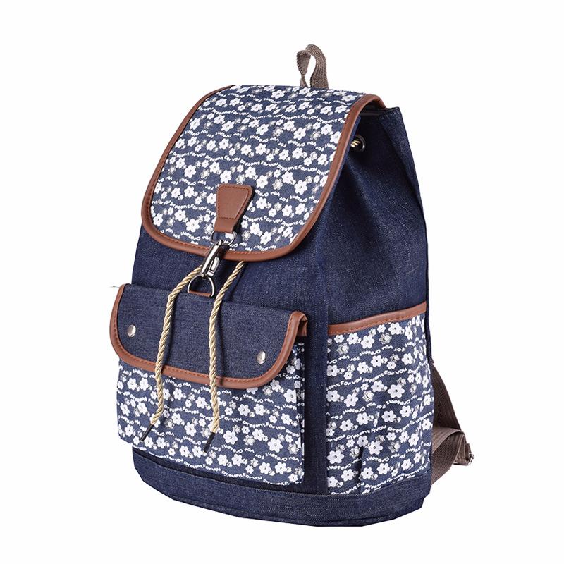 

Backpack Retro Small Designer Backpacks Bag For Feman Korean Style Student School Denim Canvas Outdoor Fashion Fabric Bucket, Mixed hair