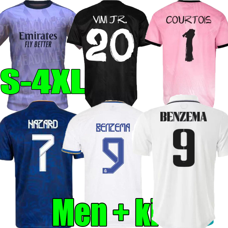 

S- 21 22 23 Real Madrids BENZEMA HAZARD soccer jerseys CAMAVINGA ALABA ASENSIO MODRIC MARCELO VALVERDE Men kids kit 2021 2022 2023 football shirt
